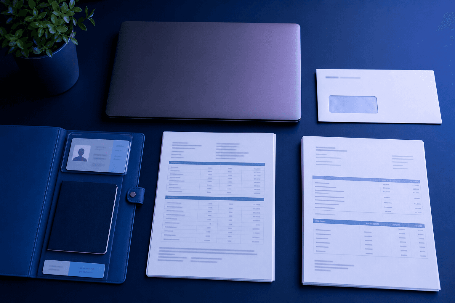 Organized personal, income, address, and bank information